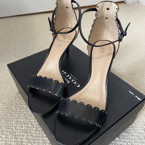 Coach Monica Soft Shine Calf Kitten Heeled Sandals